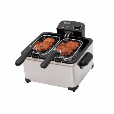 HOME HGOLS5 olajsütő, fritőz, 2000 W, 5 literes, max. 190 °C, rozsdamentes készülékház, 3 sütőkosaras